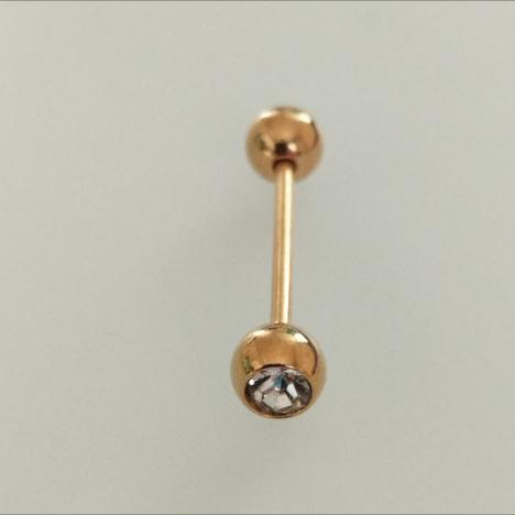 Штанги из хирургической стали 316L с прозрачными стразами