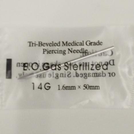 Иглы для пирсинга 14G = 1.6 мм, длинна 50 мм