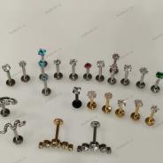 лабретты с внутренней резьбой с кристаллами